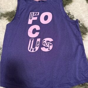 Xersion Purple and Pink Blouse with Bold Text